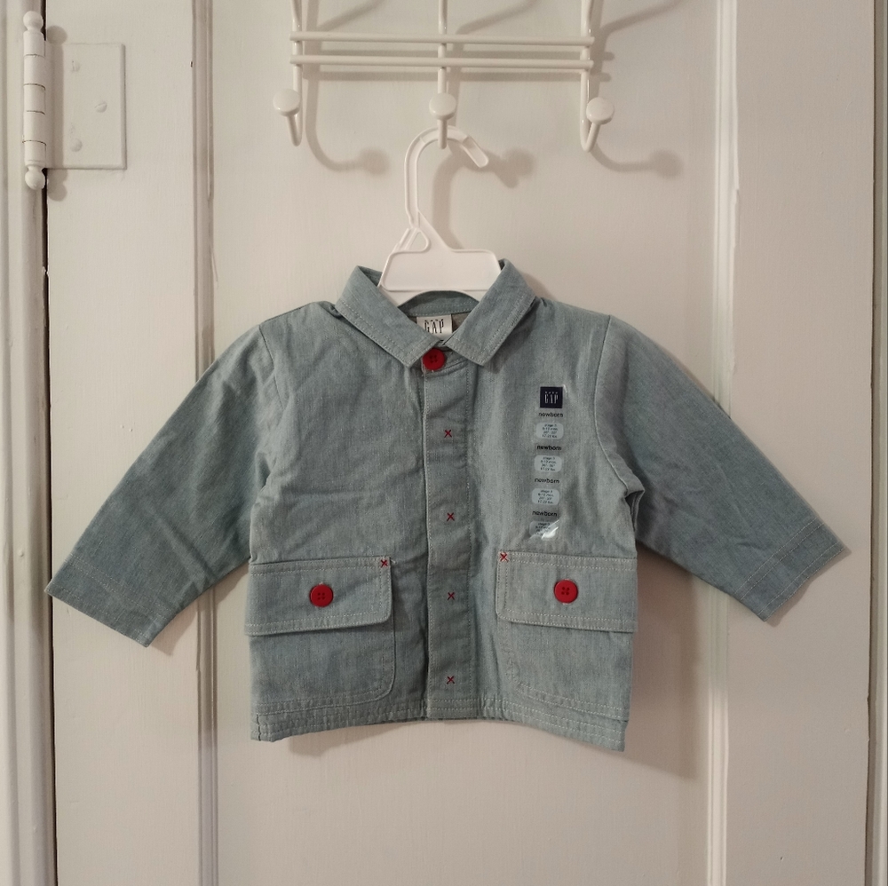 Baby Gap Denim Shacket Jean Jacket Newborn Stage 3 6-12 Months New
